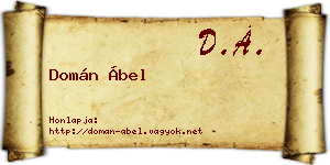 Domán Ábel névjegykártya