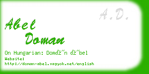 abel doman business card